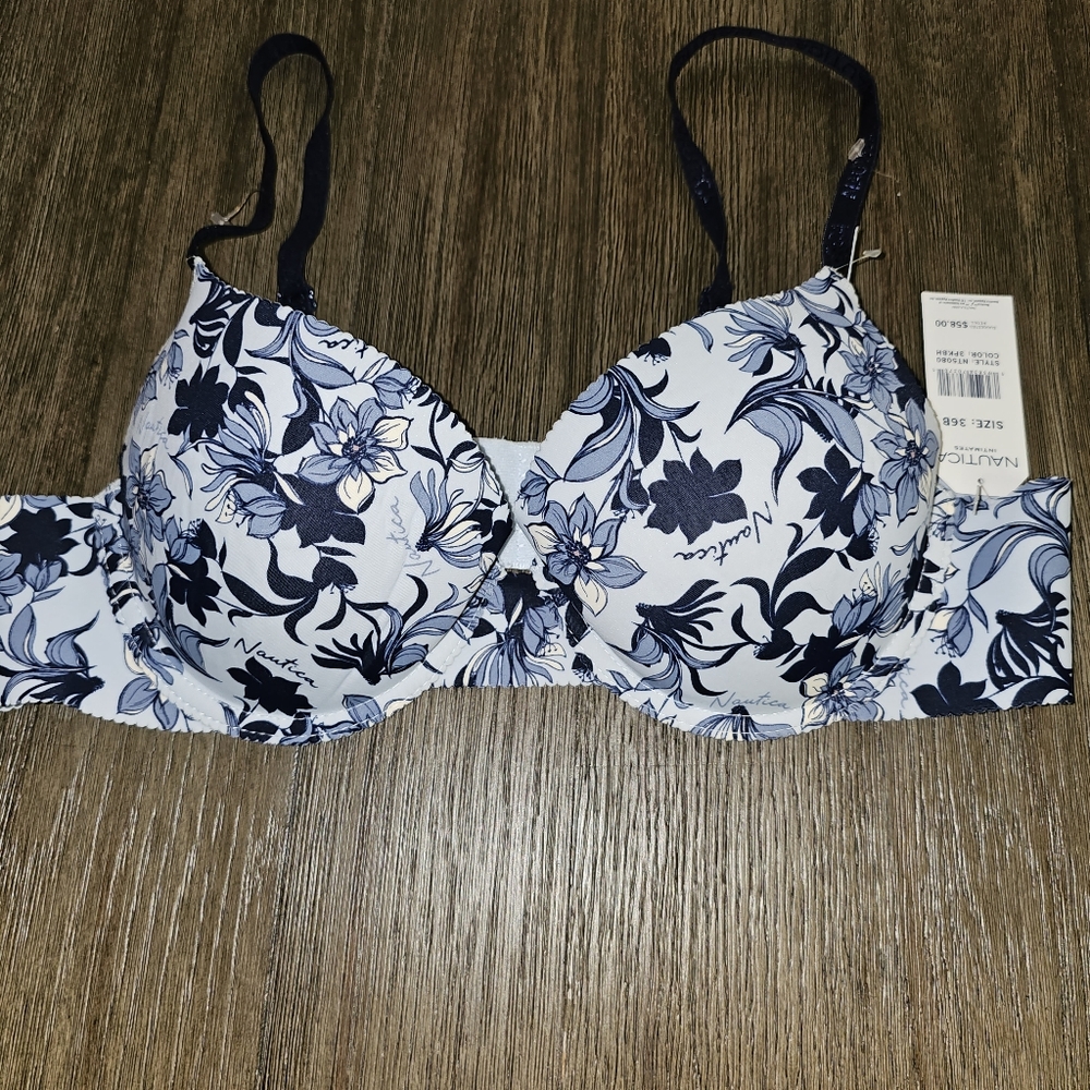 Nautica sz. 36B blue floral bra nwt